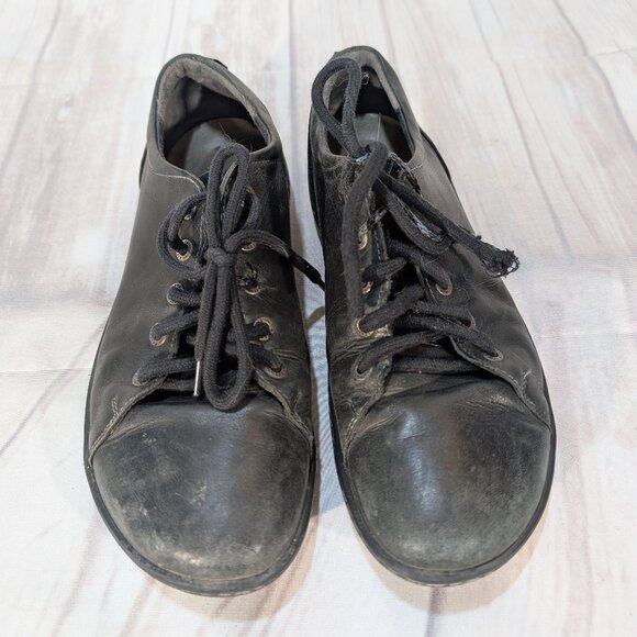 Birkenstock Black Leather Lace-Up Shoes Oxford Style - Picture 1 of 8